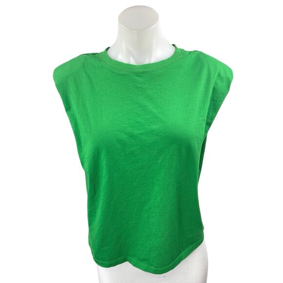 Aritzia Tops - Aritzia Babaton Women's Green Sleeveless Crewneck Muscle Tee Crop Tank Top Sz S
